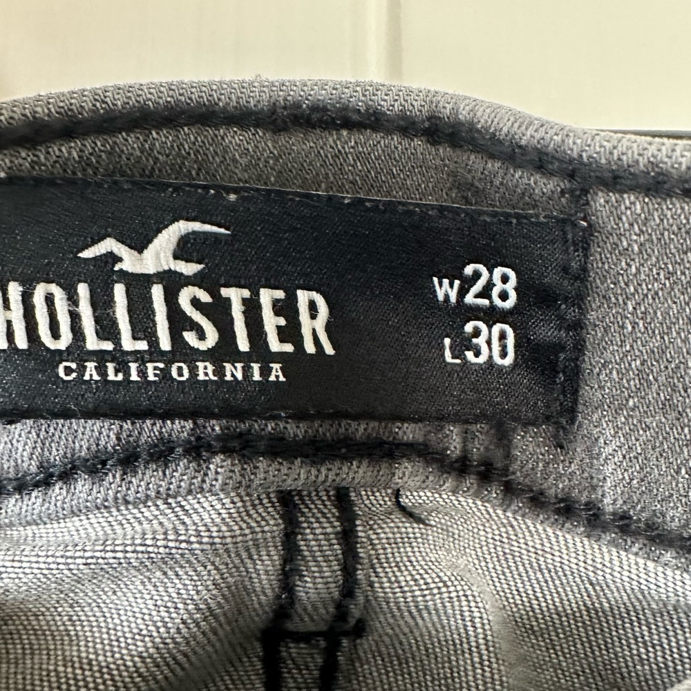Hollister black button fly advanced stretch high waisted distressed skinny jeans - Picture 3 of 8